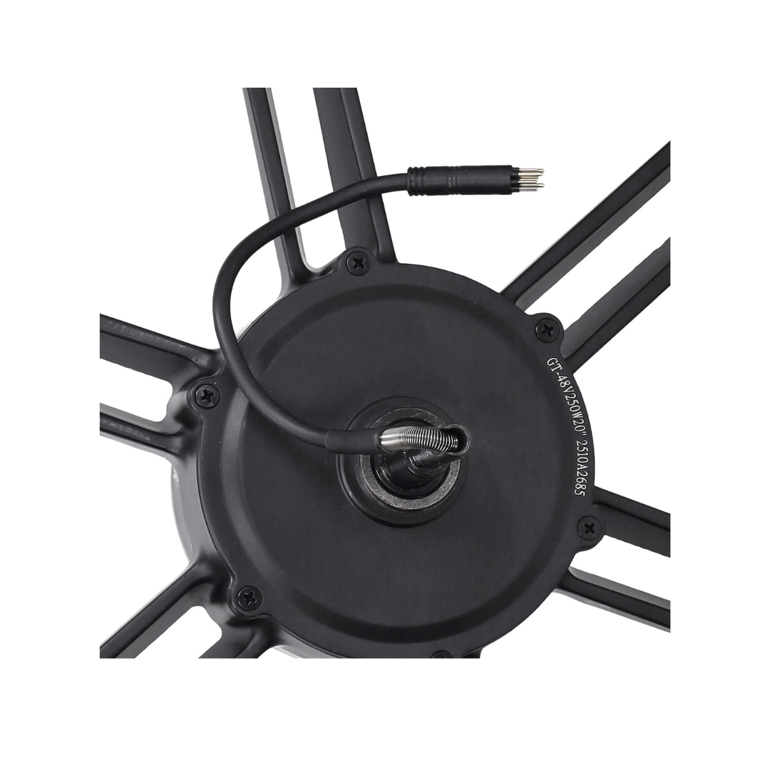 Achterwiel Zwart + Motor 48V 500W Zwarte Stekker V8 Fatbike