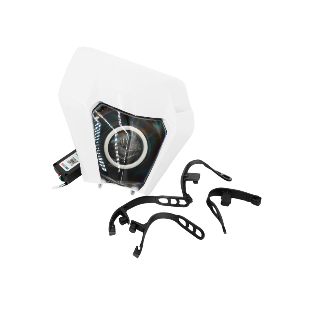 Koplamp Angel Eye RGB LED KTM Model Wit Derbi Senda / Rieju
