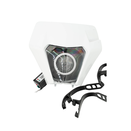 Koplamp Angel Eye RGB LED KTM Model Wit Derbi Senda / Rieju