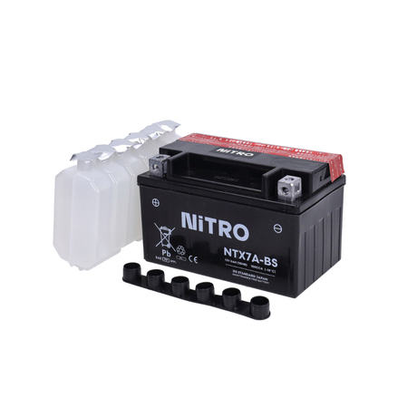 Accu Nitro NTX7A-BS Met Zuurpakket GY6 Scooters