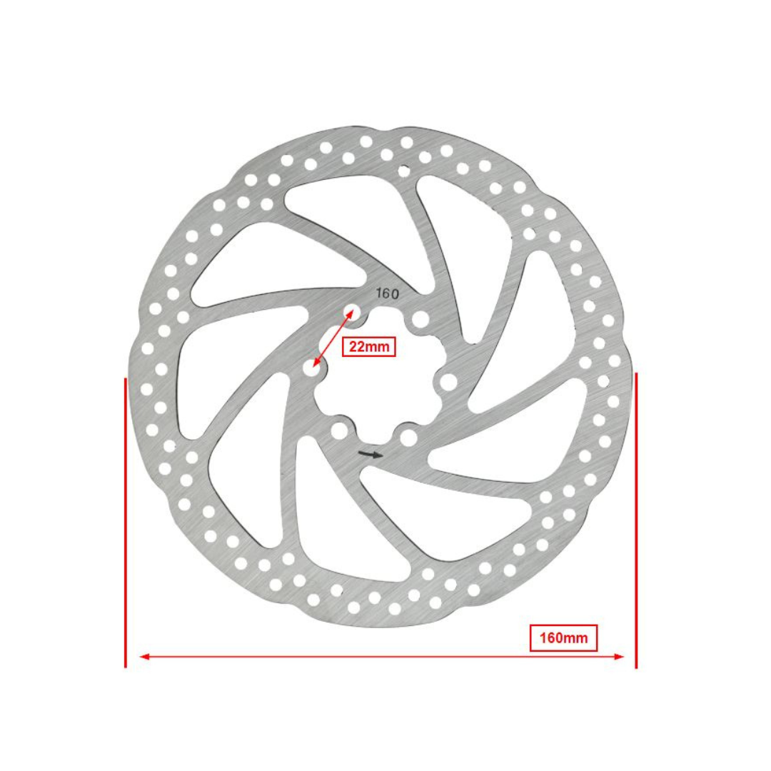 Remschijf Remkabel 6-Gaats Versie 160MM Fatbike