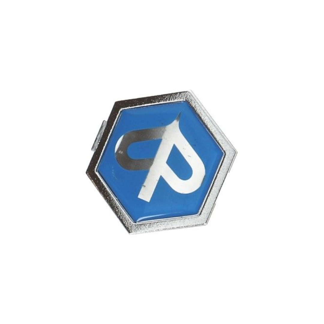 Logo Click Piaggio Frontabdeckung Chrom/Blau Piaggio Zip Typ 3