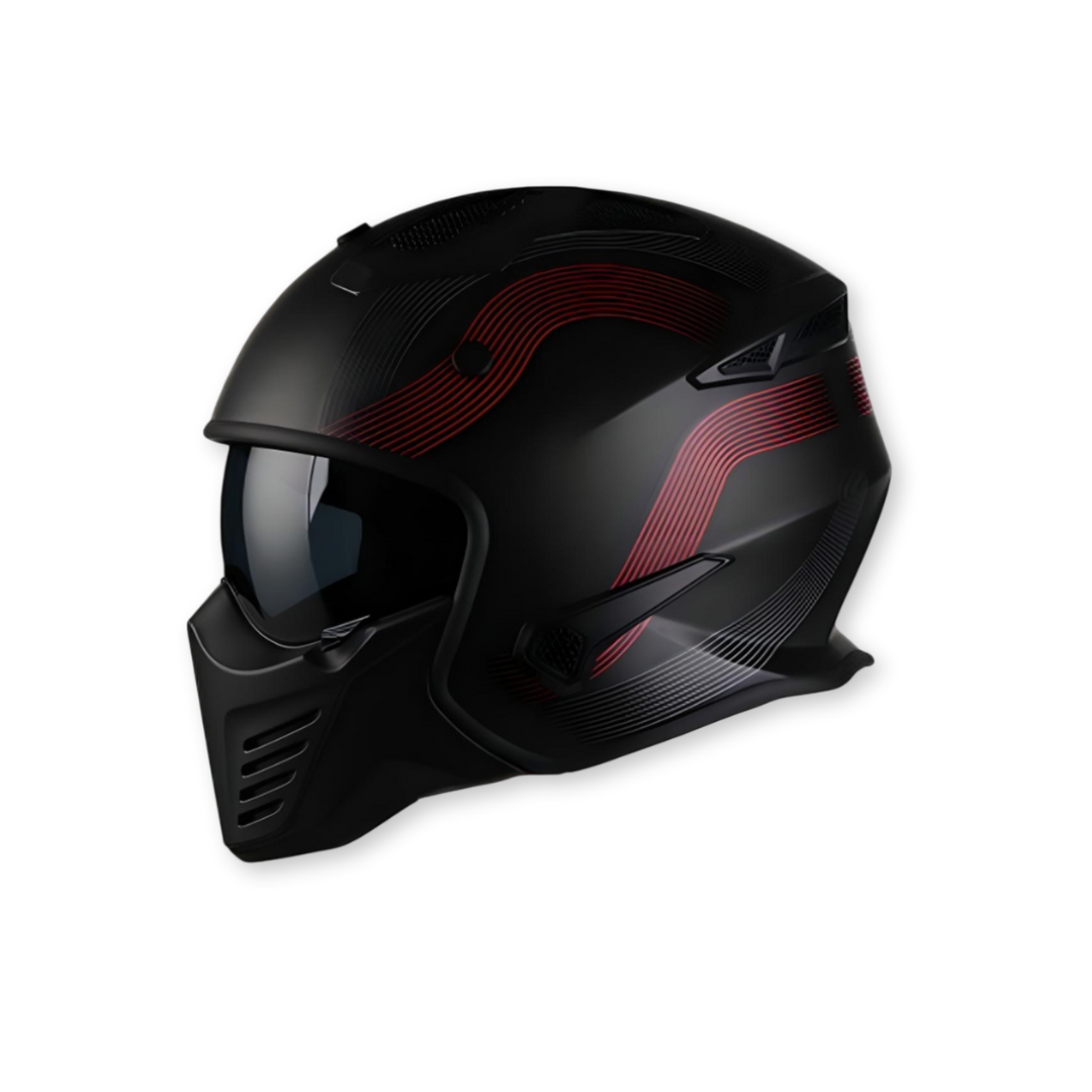 Helm Vito Bruzano Mat Zwart / Rood