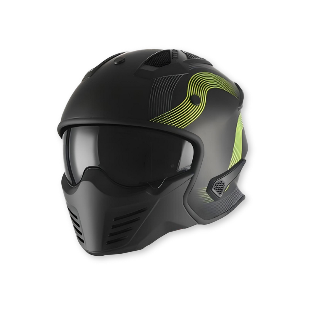 Helm Vito Bruzano Mat Zwart / Fluor