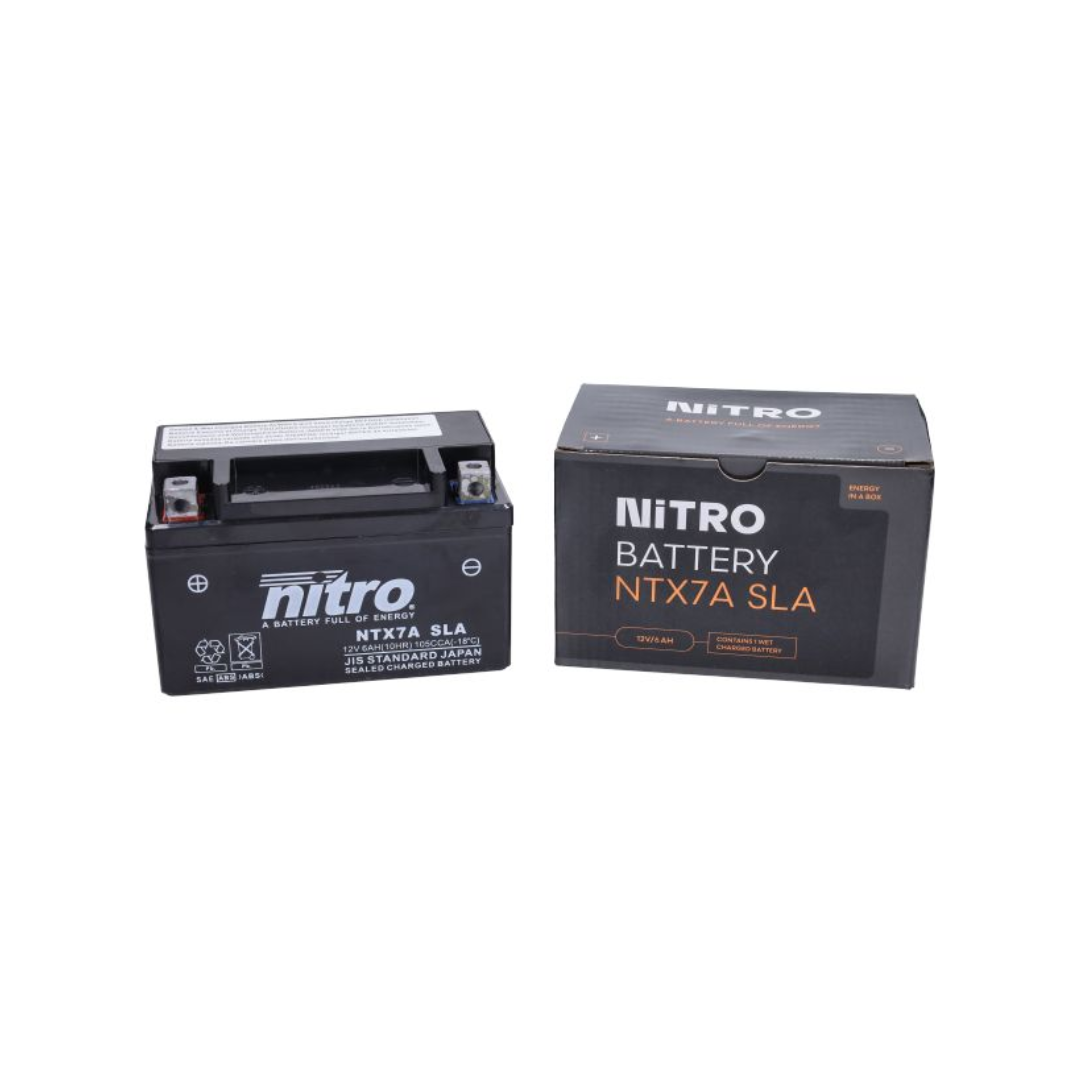 Accu Nitro YTX7A-BS 12V 6Ah Gel (Onderhoudsvrij)