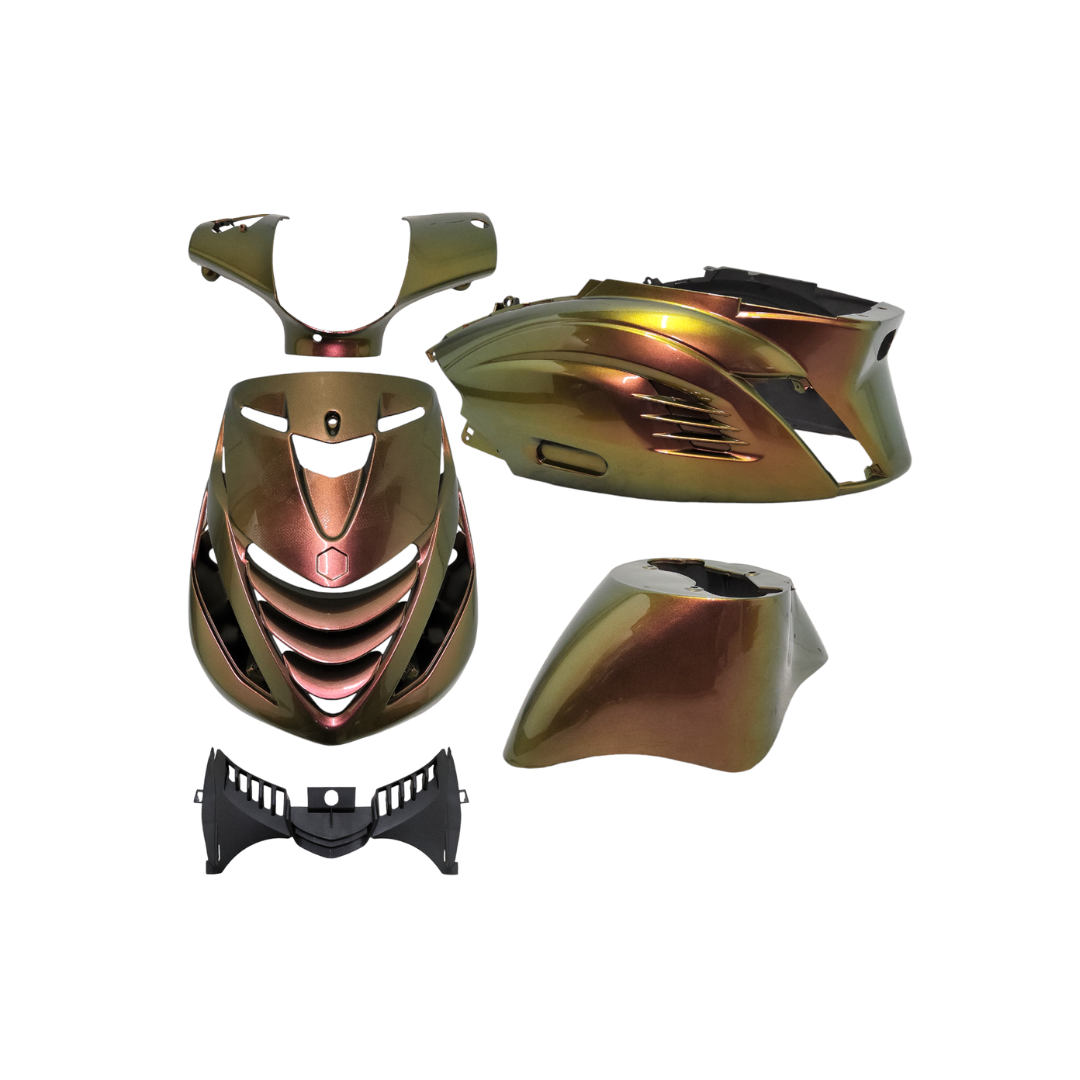 Set di copertina con AchterkapGrill RS1 Piaggio Zip Chesnut Bronze