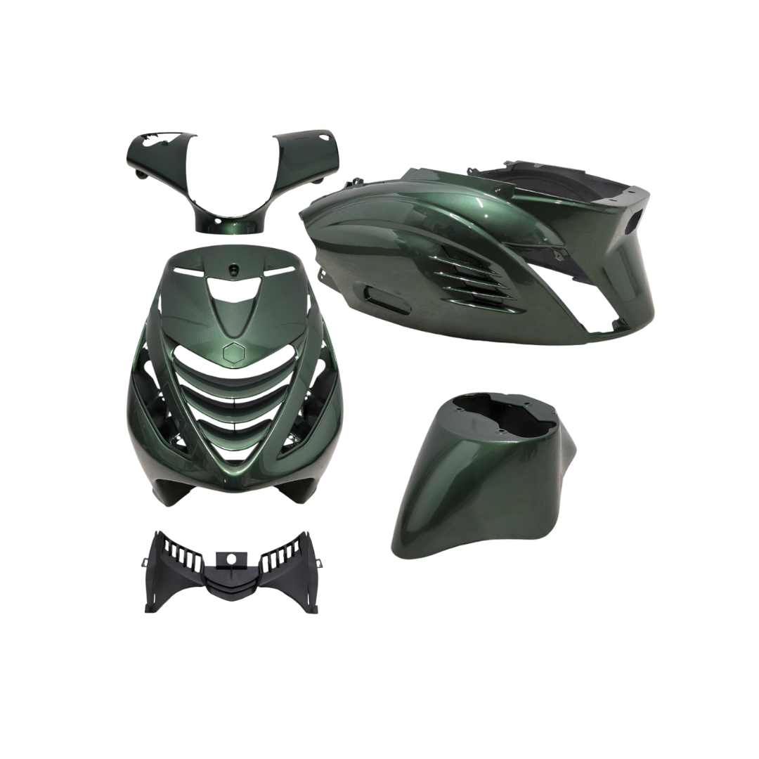 Cover set with Achterkapgrill RS1 Piaggio Zip Alpina Groen