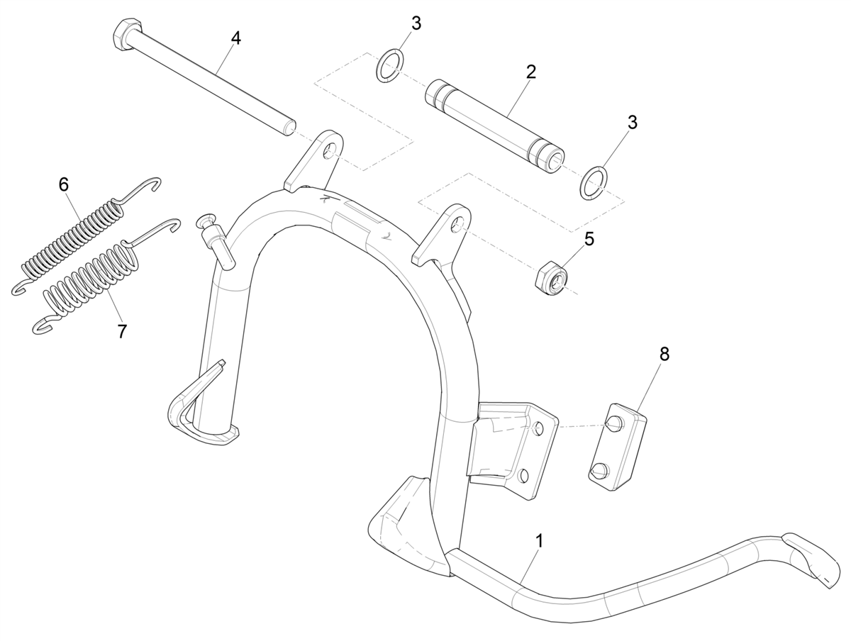 Zip 50 4T 25Km/h NOABS E5 2021-2023 - Middenstandaard
