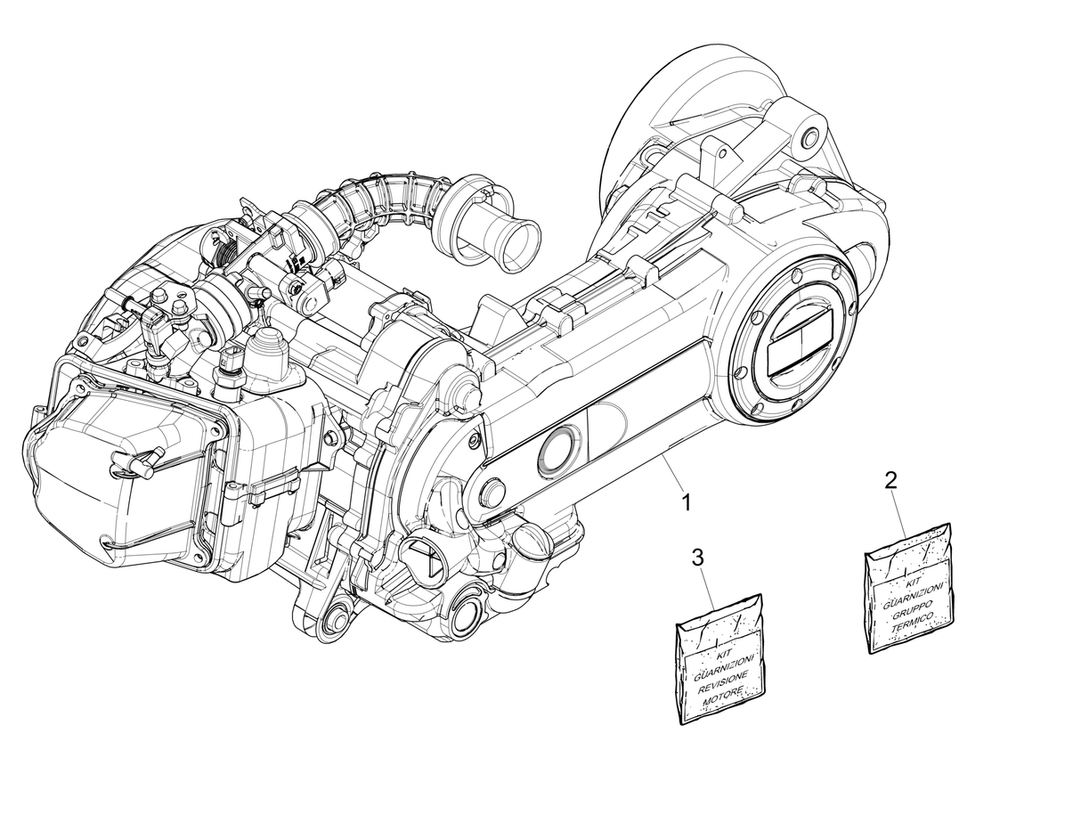 Zip 50 4T 25 Km/h NOABS E4 2018 - 2020 - Motor Compleet