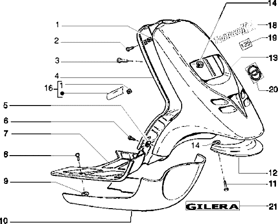 Piaggio Typhoon 125 – Voorpanelen Spoiler Voetruimte