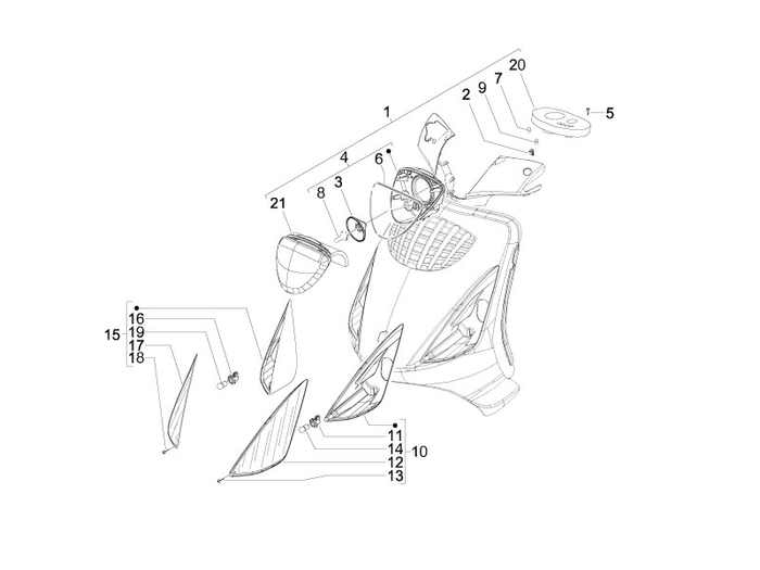Piaggio Zip 50 4T NOABS E2 2006-2013 – Koplamp Knipperlichten