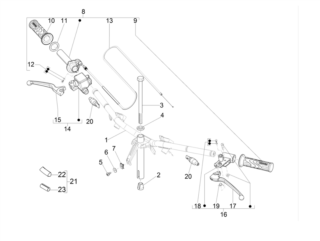 Piaggio Zip 50 4T NOABS E2 2006-2013 – Stuur Hoofdremcilinder