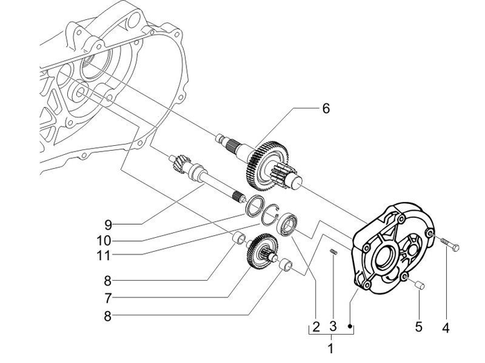 Piaggio Zip 50 4T NOABS E2 2006-2013 – Tandwielkast