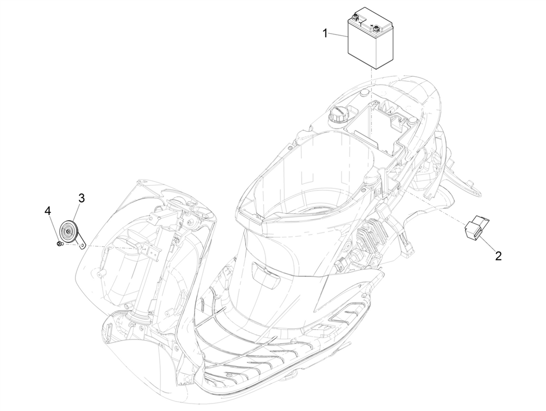 Piaggio Zip 50 4T NOABS E4 2018 - 2020 – Accu Claxon