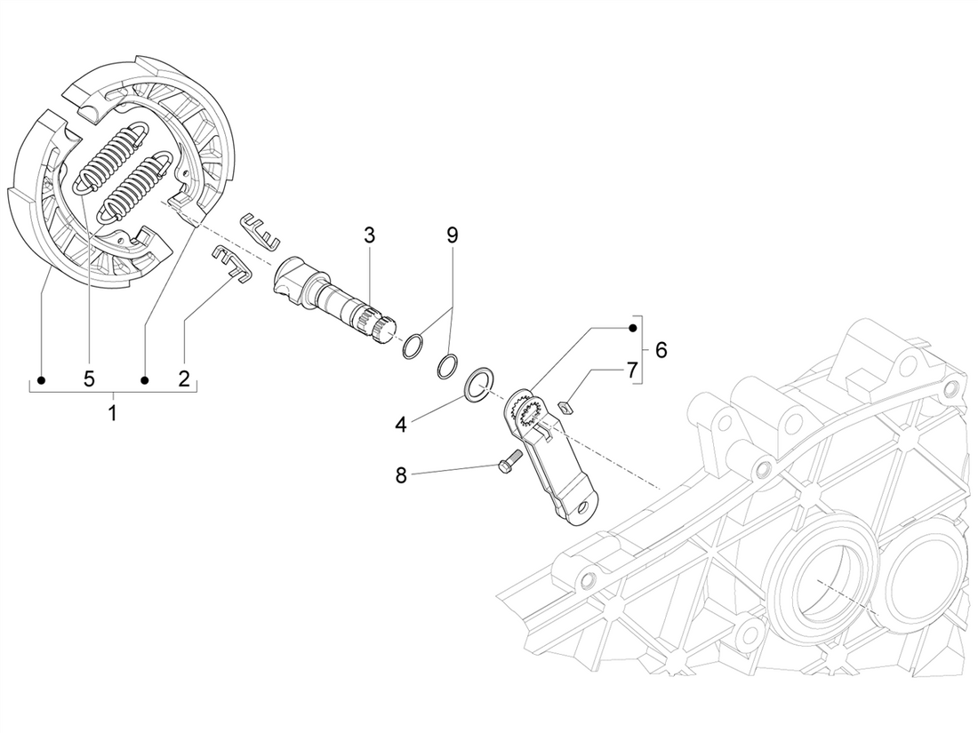 Piaggio Zip 50 4T NOABS E4 2018 - 2020 – Achterrem Remschoensets