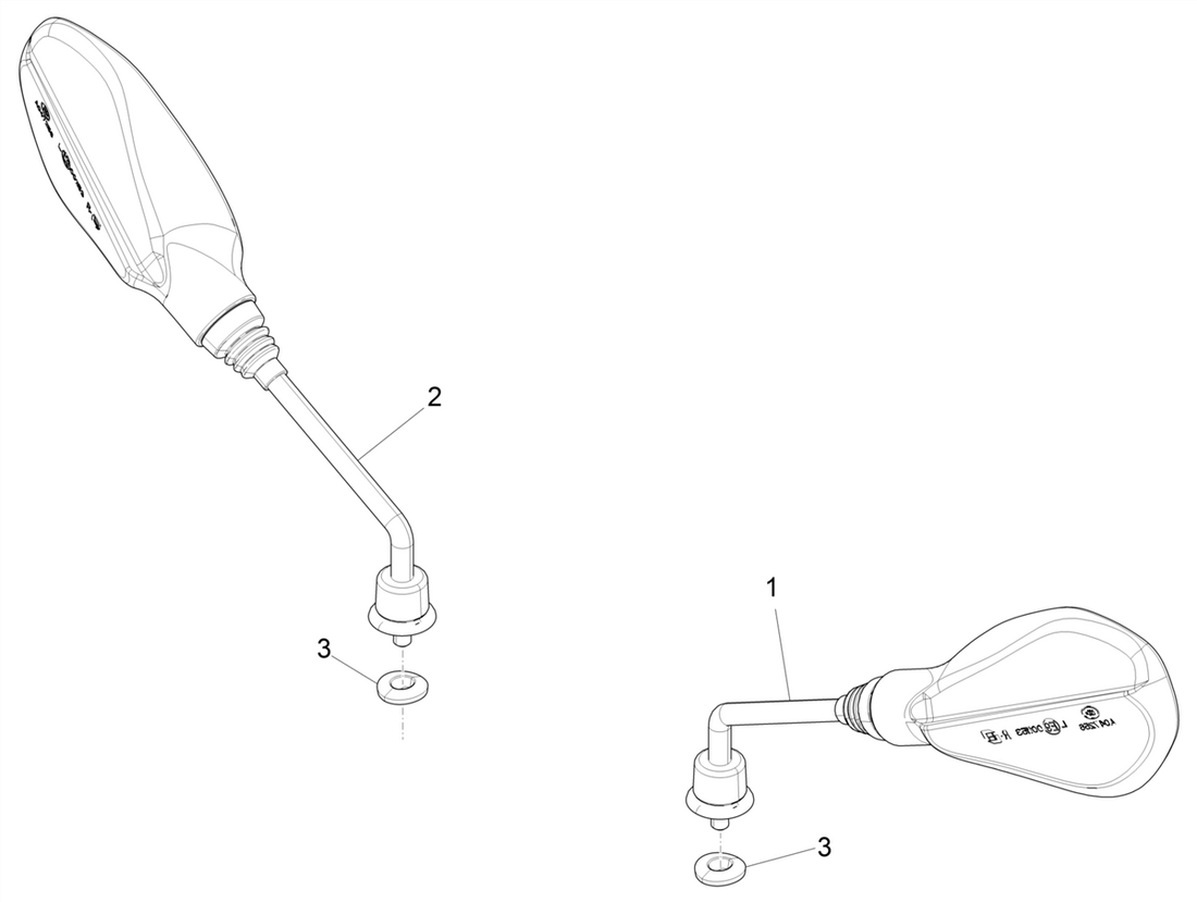 Piaggio Zip 50 4T NOABS E4 2018 - 2020 – Spiegels