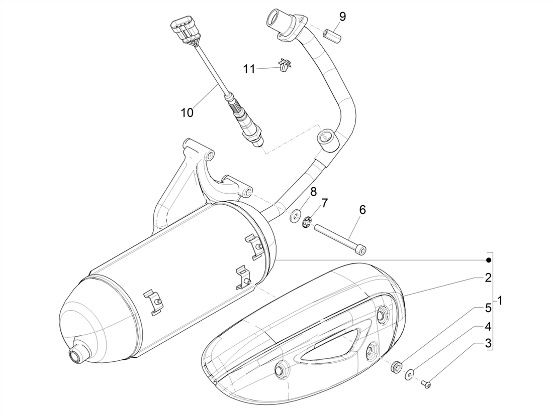 Piaggio Zip 50 4T NOABS E4 2018 - 2020 – Uitlaat