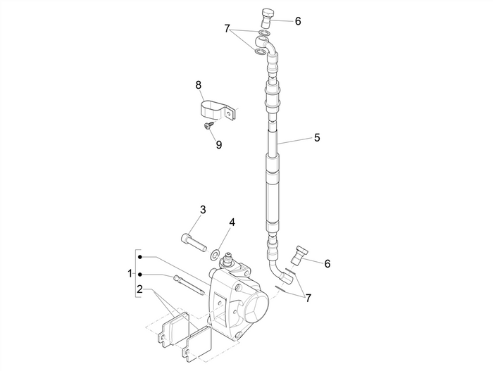 Piaggio Zip 50cc 4 Takt Euro 5 (2021-2023) – Voor Remklauw / Remleiding