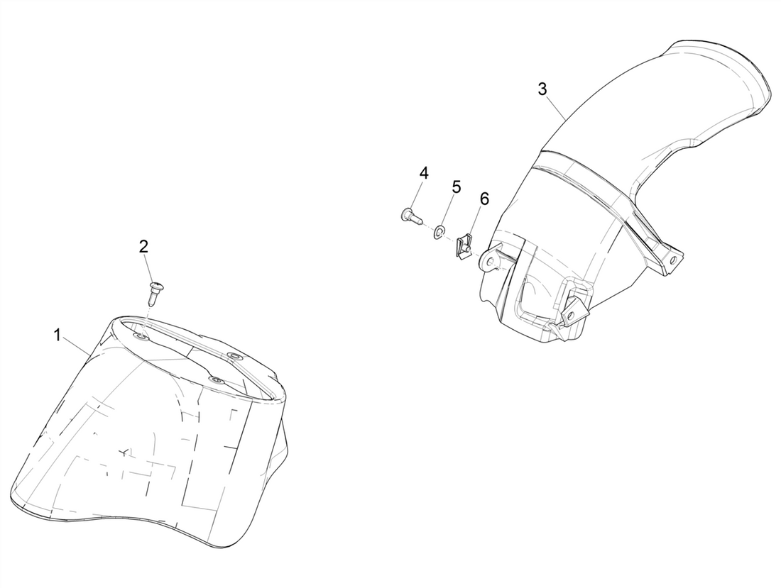 Piaggio Zip 50cc 4 Takt Euro 5 (2021-2023) – Voorspatbord / Achterspatbord