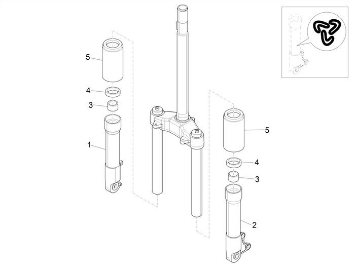 Piaggio Zip 50cc 4 Takt Euro 5 (2021-2023) – Voorvork Onderdelen