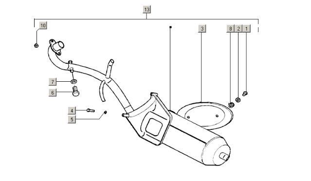 Piaggio Zip 50cc 2 Takt 2000-2016 – Uitlaat