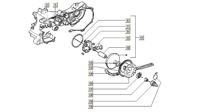 Piaggio Zip 50cc 2 Takt 2000-2016 – Variateur