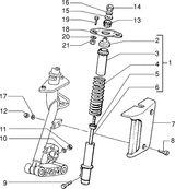 Piaggio Zip SP98 – Abdeckung Vorderer Stoßdampfer