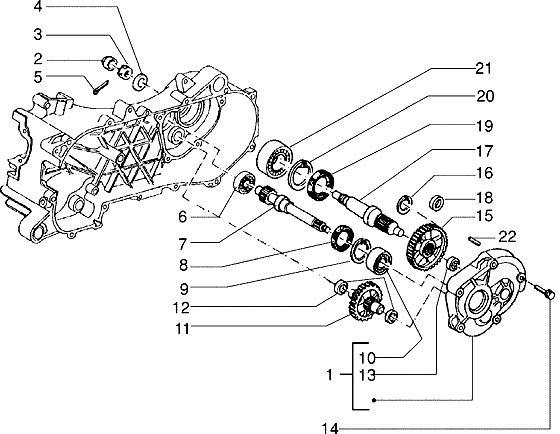 Piaggio Zip SP98 – Achterwiel As