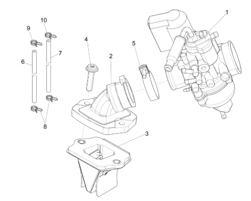 Piaggio Zip SP H2O 50cc 2 Takt 2001-2015 – Carburateur