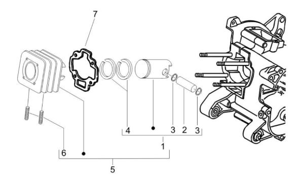 Piaggio Zip SP H2O 50cc 2 Takt 2001-2015 – Cilinder Zuiger