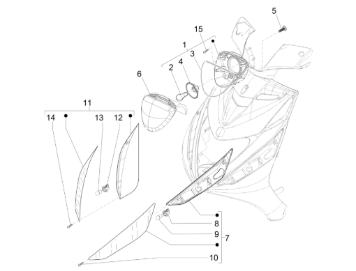 Piaggio Zip SP H2O 50cc 2 Takt 2001-2015 – Koplamp Kipperlichten