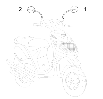 Piaggio Zip SP H2O 50cc 2 Takt 2001-2015 – Spiegels