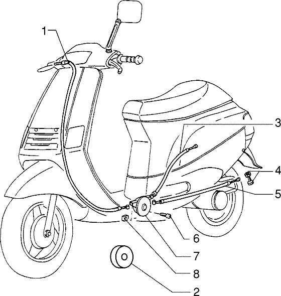 Piaggio Zip Type 1 2 – Bowdenkabels2