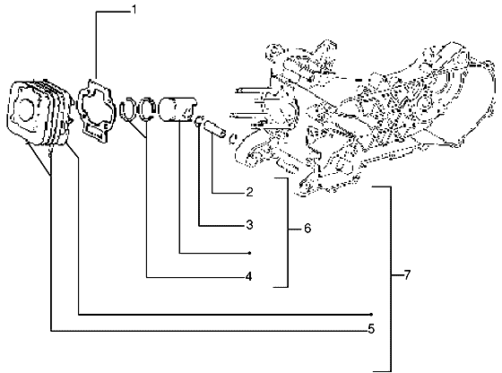 Piaggio Zip Type 1 2 – Cilinder Zuiger Zuigerpen Eenheid
