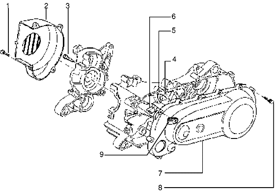 Piaggio Zip Type 1 2 – Koppelingsdeksel Lüftergehäuse Deckel