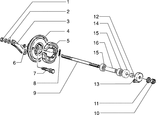 Piaggio Zip Type 3 – Einzeteile Voorwiel