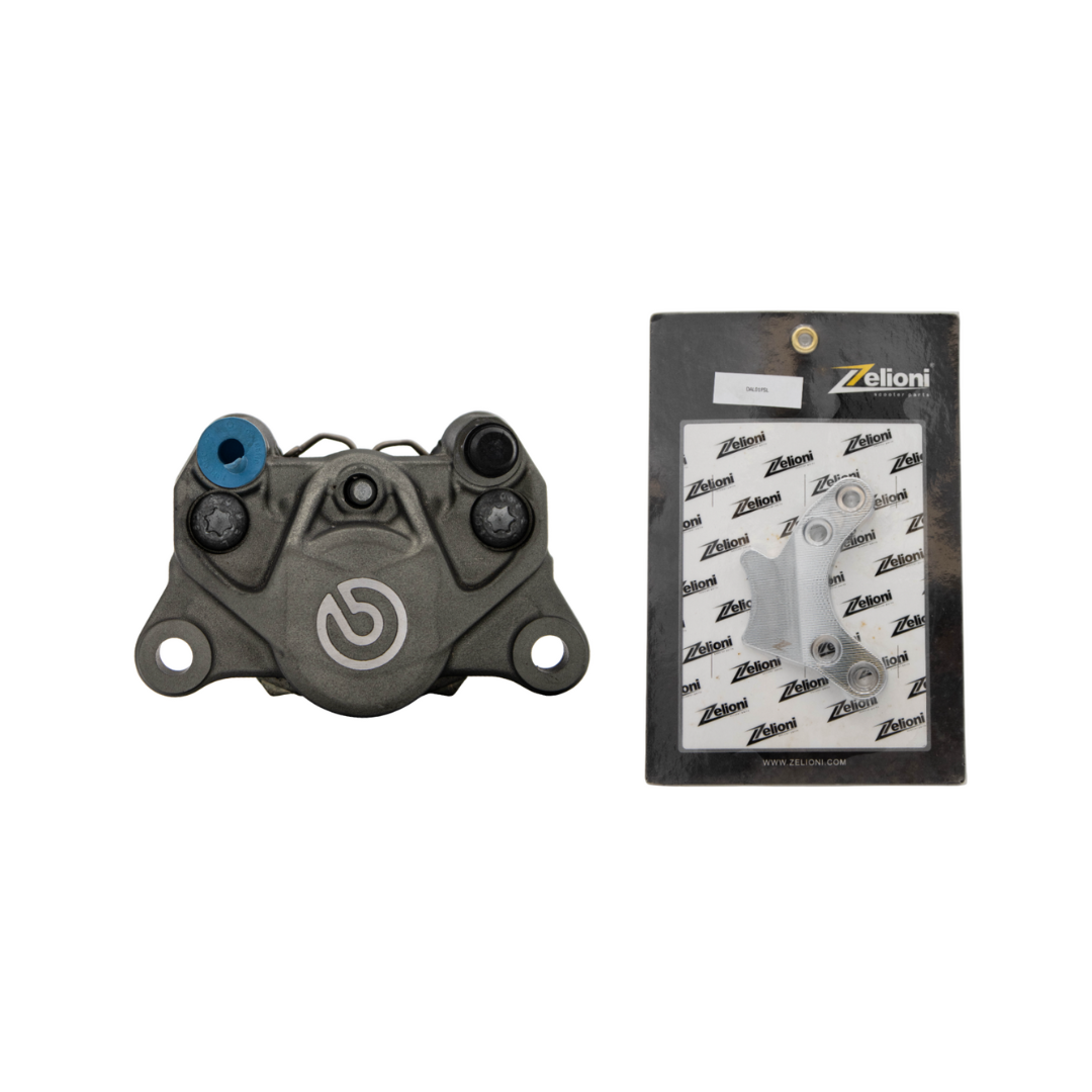 Brembo 2p Remklaw Grey + Zelioni 2P Adattatore Chrome - Piaggio Zip SP / Vespa LX / Sprint