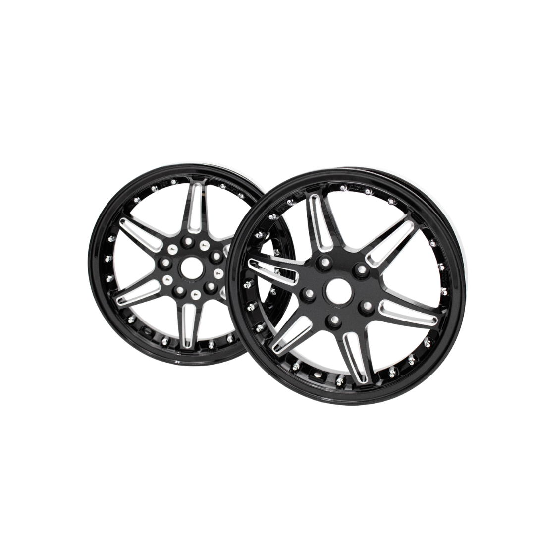 Velgenset double disque briller noir vespa sprint / gts - sports