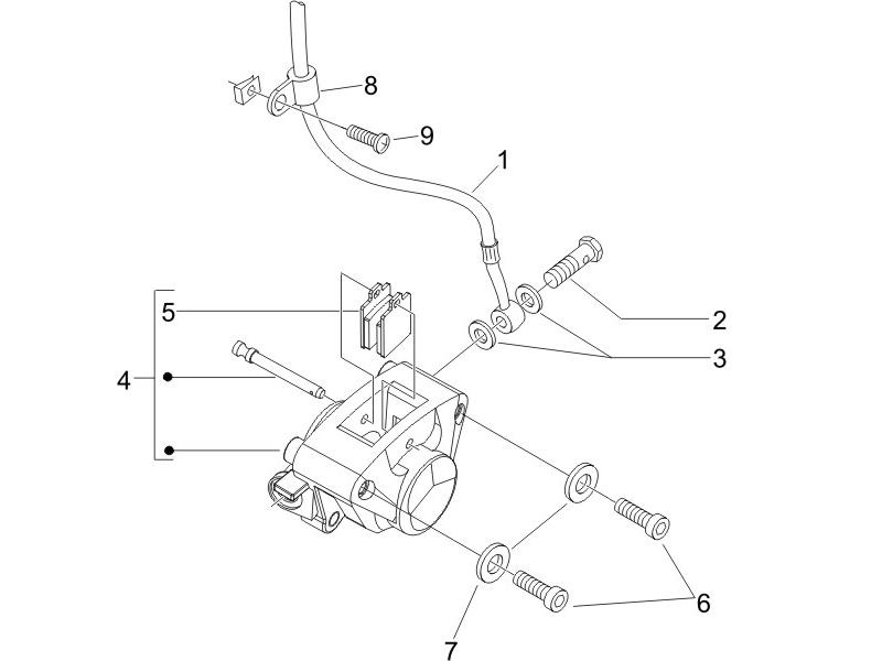 Zip 50 4T NOABS E2 2006-2013 - Remklauw & Remslangen