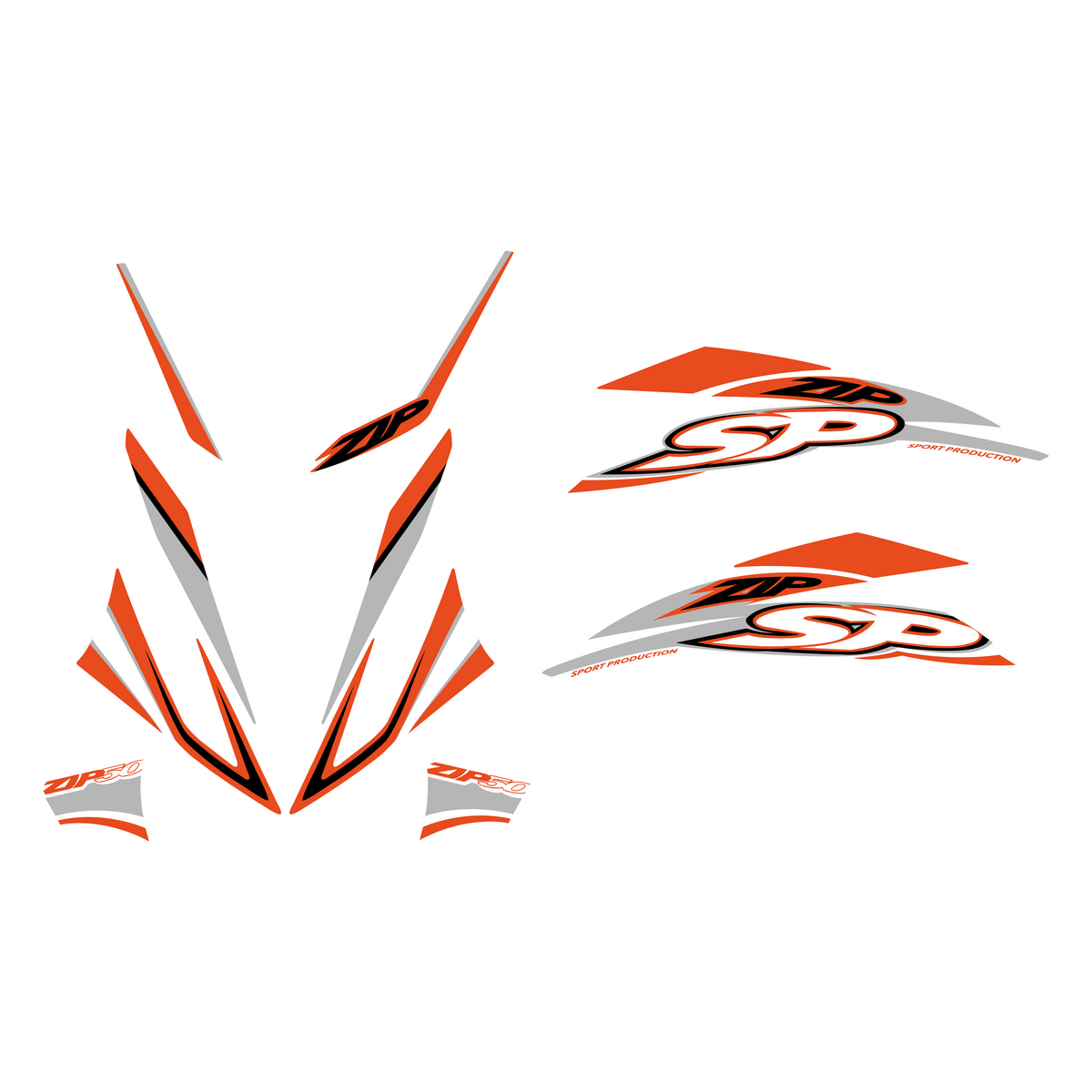 Stickerset Zip SP H2O Oranje/Grijs Origineel – Fresh Parts