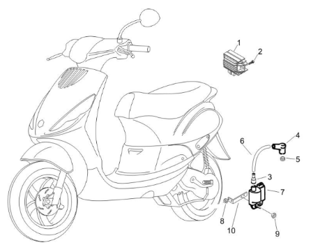 Piaggio Zip 50cc 2 Takt 2000-2016 – Spanningsregelaar Bobine