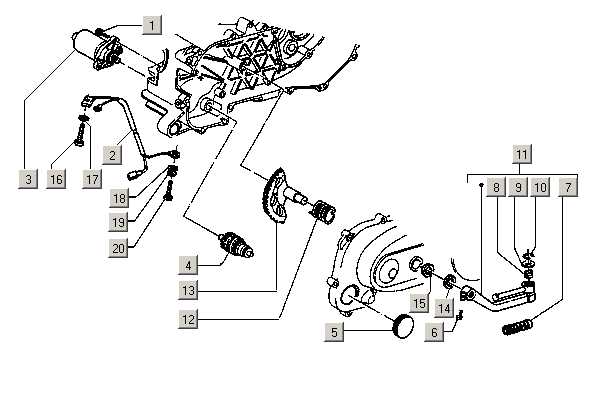 Gilera Stalker 50 2T E1 1998-2005 - Startmotor