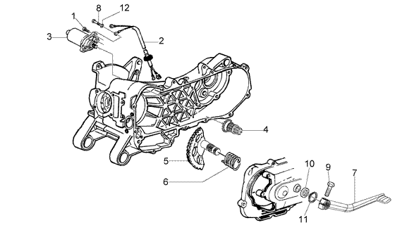 Vespa LX 50 4T - Startmotor & Kickstarter