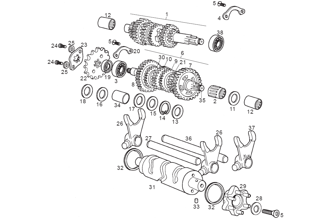 Derbi Senda SM 50 2T 2ª ED X-Treme E1 2003 - Transmissie Tandwiel Voor