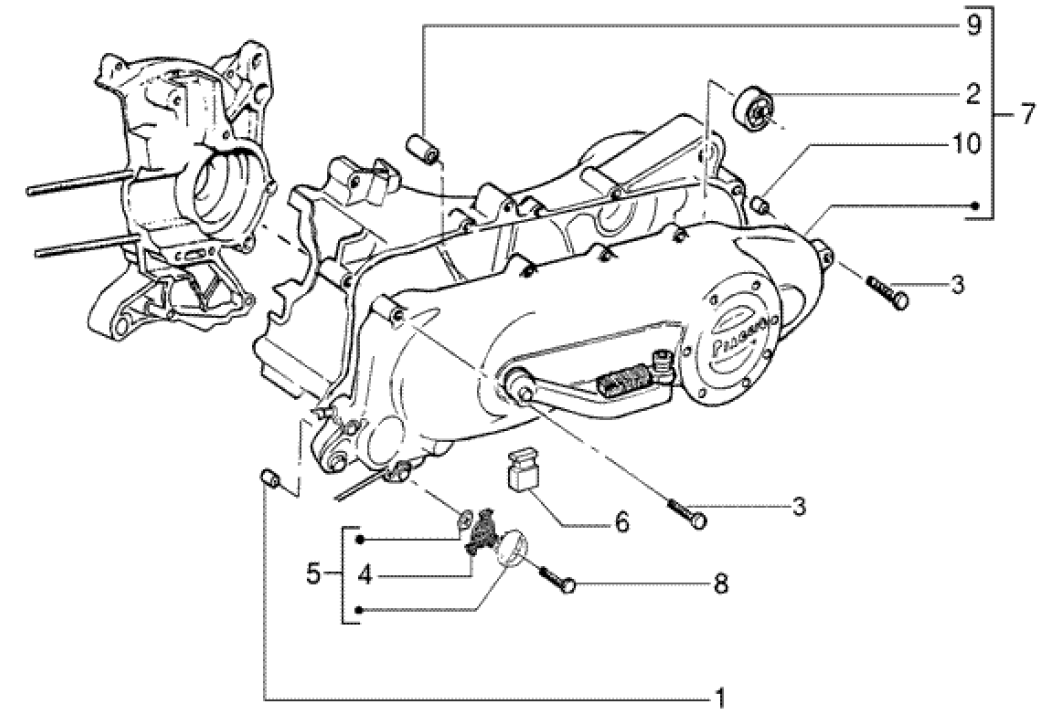 Gilera DNA 50 2T E2 2005 - Carterdeksel