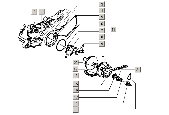 Gilera Stalker 50 2T E1 1998-2005 - Variateur