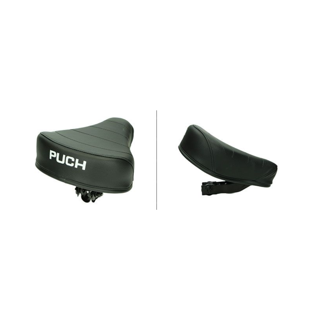 Saddle with print Puch flat model black - Puch Maxi