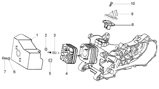 Vespa LX 50 2T – Cilinderkop Inlaat Delen