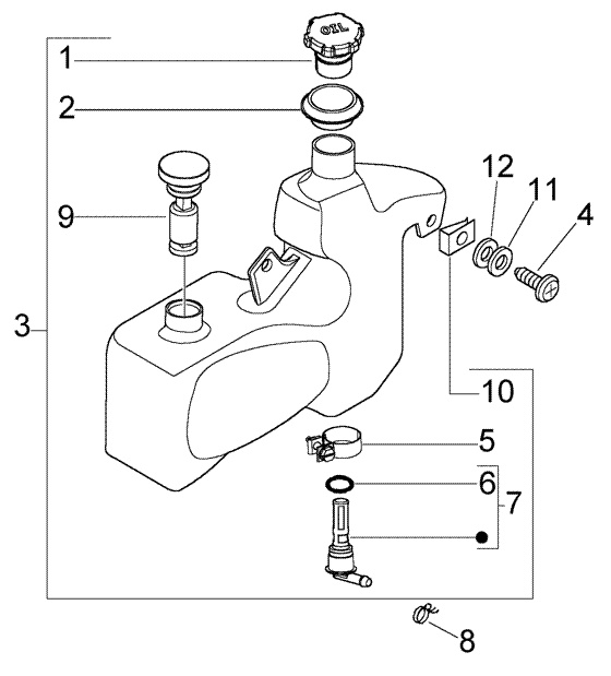 Vespa LX 50 2T – Olietank