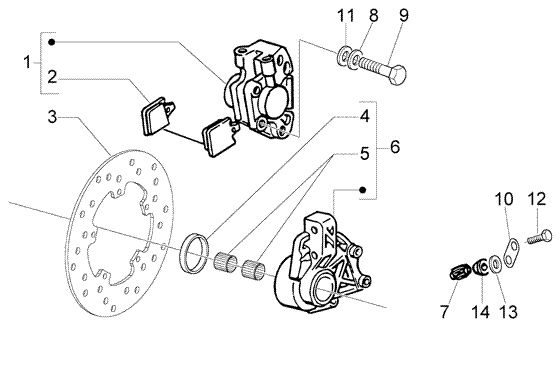 Vespa LX 50 2T – Remklauw